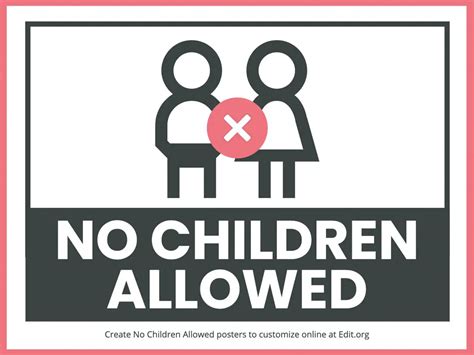 no minors allowed sign|No Children Allowed Sign .